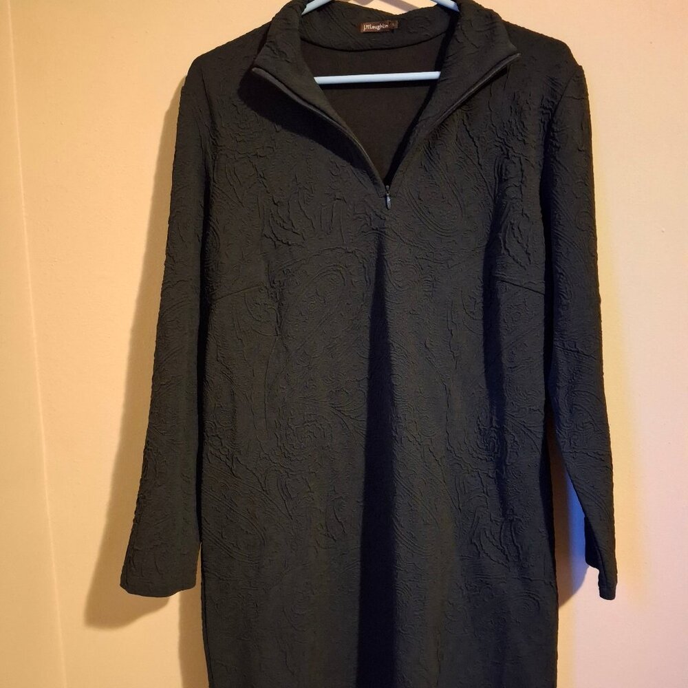 Dark Green Textured Dress